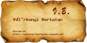 Várkonyi Bertalan névjegykártya